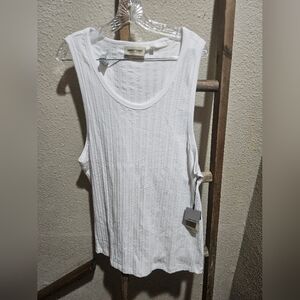 Almost Others Xl Textured Tank Top White Nwt